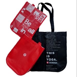 Lululemon Bundle Set of 3 Shipping Gift Bags Black Red